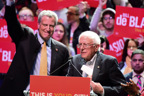 Image: Bill de Blasio Bernie Sanders