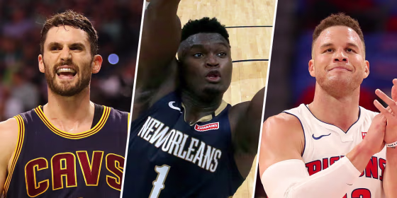 Image: Kevin Love, Zion Wilkinson, Blake Griffin