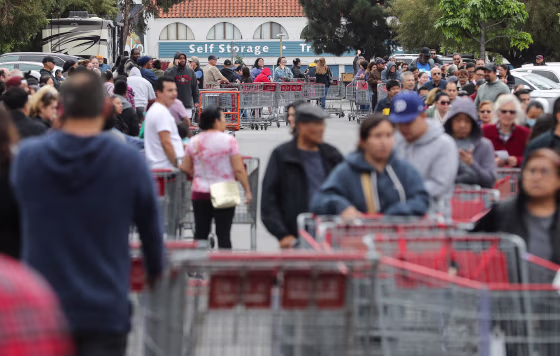 Image: Shoppers Stock Up On Food And Supplies As Coronavirus Cases Spread Throughout Country