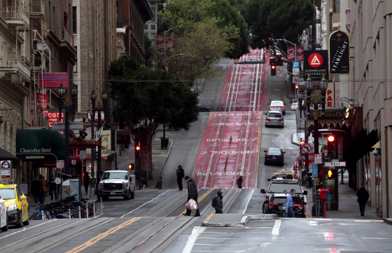 Image: Empty streets in San Francisco