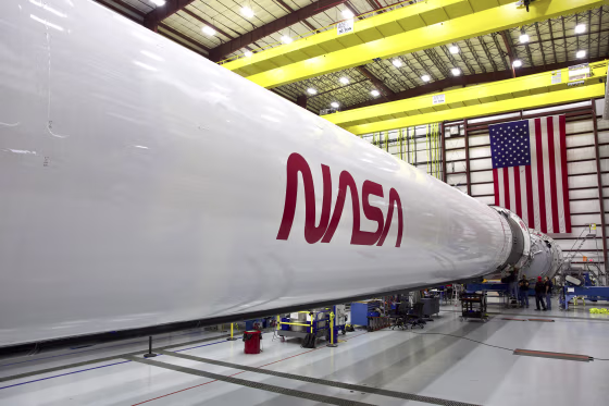 The SpaceX Falcon 9 rocket that will launch the Crew Dragon spacecraft, with NASA astronauts aboard, on the company's second demonstration flight and first crewed flight to the International Space Station.