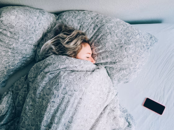 Image: High Angle View Vie Of Woman Sleeping On Bed