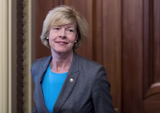 Image: Sen. Tammy Baldwin, D-Wis., leaves a luncheon at the Capitol on Sept. 7, 2016.