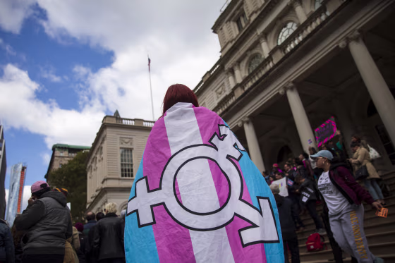 Image: Activists and supporters rally in support of transgender rights in New York on Oct. 24, 2018.