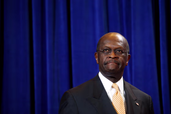 Image: Herman Cain speaks at a press conference in Scottsdale, Arizona, on Nov. 8, 2011.