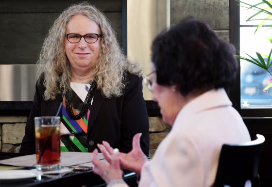 Rachel Levine, physician general for the state of Pennsylvania, with her mother Lillian Levine, in Harrisburg, Pa., on May 16, 2016.