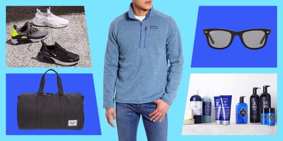 Sneakers, sunglasses, skincare products, man in sweater, and travel. Shop deals and discounts on men's clothing and shoes from Patagonia, Nike, Adidas and more.