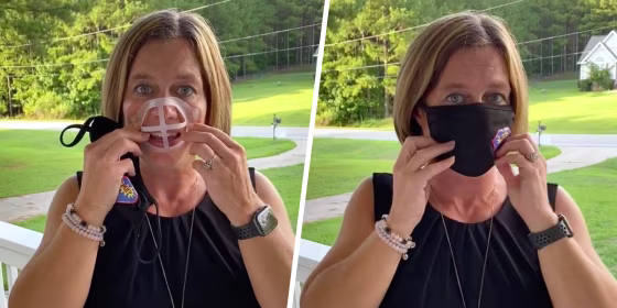 Angela Madden teacher face mask bracket hack