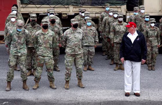 Image: U.S. President Donald Trump visits areas damaged by Hurricane Laura in Lake Charles, Louisiana and Orange, Texas