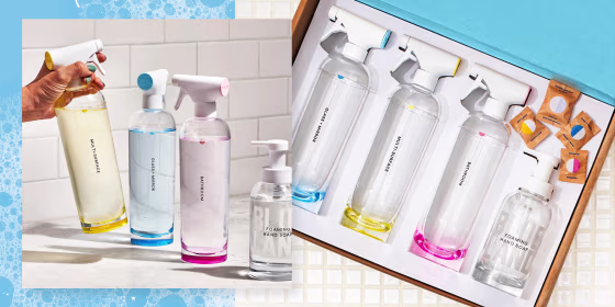blueland cleaning kit in kitchen