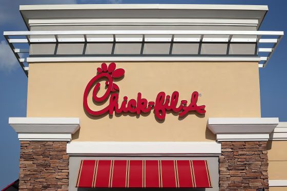 Image: The sign of a Chick-fil-A in Springfield, Virginia.