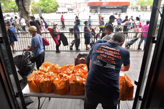 Image: Food Bank For New York City, Barclays Center Host Pop-Up Food Pantry For New Yorkers In Need