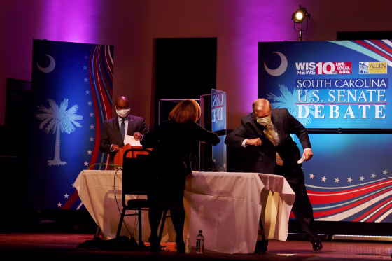 Image: Jaime Harrison, Judi Gatson, Lindsey Graham
