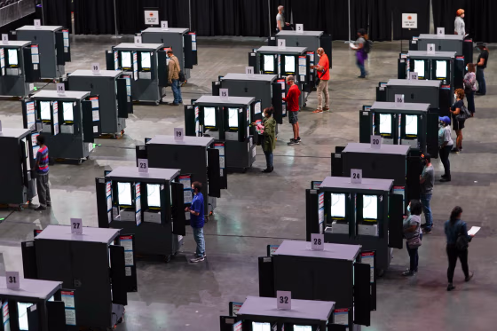 Image: Georgia Residents Cast Ballots As Early Voting For U.S. Presidential Election Begins