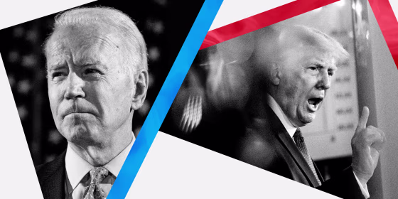 Image: President Donald Trump and Joe Biden will have separate town hall events on Thursday night.