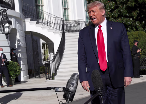Image: President Donald Trump boards Marine One to depart for travel to Iowa from the South Lawn of the White House