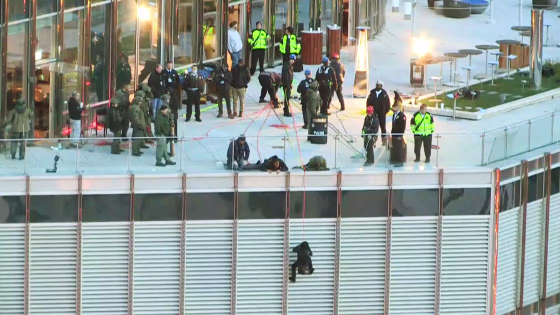A man was taken into custody early on Oct. 19, 2020, after hanging off the side of Trump Tower from a rope for 13 hours, demanding to speak to President Donald Trump.