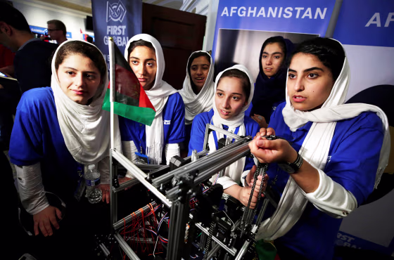 All-girl team from Afghanistan competes in first international robot Olympics