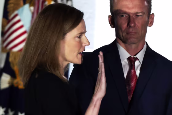 Image: Amy Coney Barrett Is Sworn-In As New Supreme Court Justice At The White House