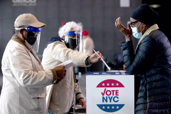 New York Residents Cast Ballots As Early Voting For U.S. Presidential Election Begins