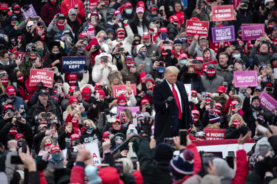 Image: President Trump Holds Campaign Rally In Michigan Ahead Of Tuesday's Election