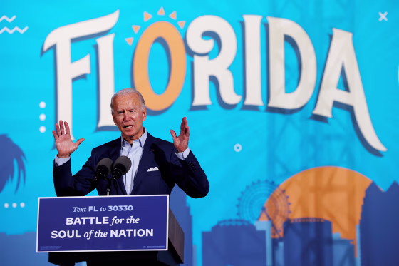 Image: Democratic U.S. presidential nominee and former Vice President Biden campaigns in Florida