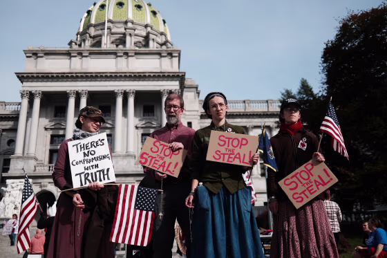Image: Trump Supporters Hold \"Stop The Steal\" Protest At Pennsylvania State Capitol