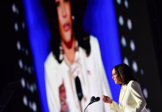 Image: Vice President-elect Kamala Harris delivers remarks in Wilmington, Del.