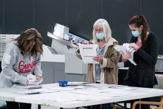 Image: Georgia Election Officials Continue Ballot Counting