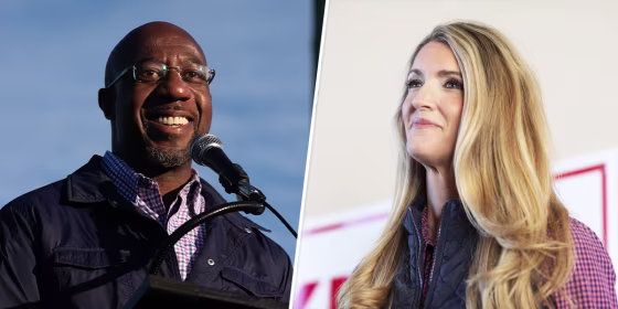 Democratic Senate candidate Raphael Warnock and Sen. Kelly Loeffler, R-Ga.