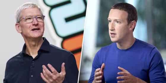 Apple CEO Tim Cook and Facebook CEO Mark Zuckerberg.