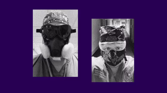 Dr. Jason Sample, right, and Dr. Carlos Arauja-Preze, who died from Covid-19. The similarities between the two men shook Sample's mother to her core.