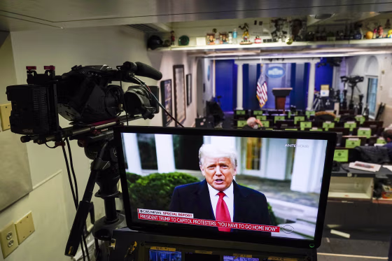 Image: President Trump Addresses Protesters In D.C. Via Video Statement