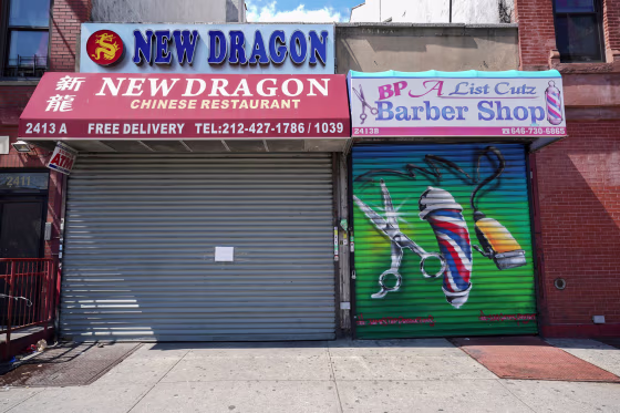 Image: FILE PHOTO: A Chinese restaurant and barber shop in Harlem are closed,