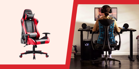 Illustration of person games while sitting in a Herman Miller X Logitech G Embody Gaming Chair