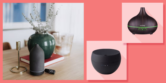 Illustration of different essential oil diffusers