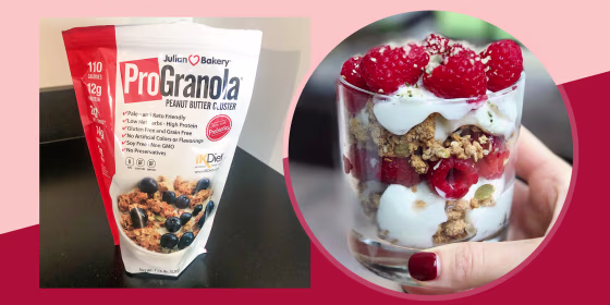 Illustration of Julian Bakery ProGranola and a Parfait with granola from Julian Bakery ProGranola