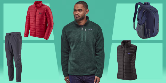 Illustration of different Patagonia gear to hike or camp with