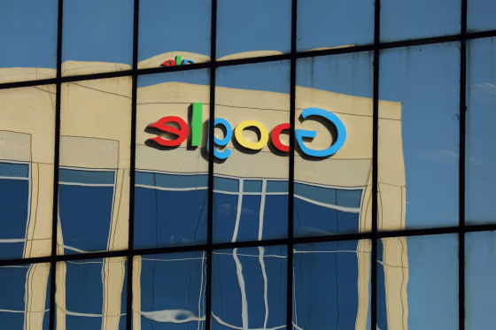 Image: FILE PHOTO: Google logo on office building in Irvine, Calif.