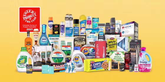 Image: Various products voted \"Product of the Year.\"