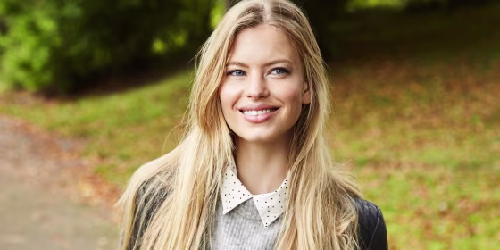 Smiling blond woman