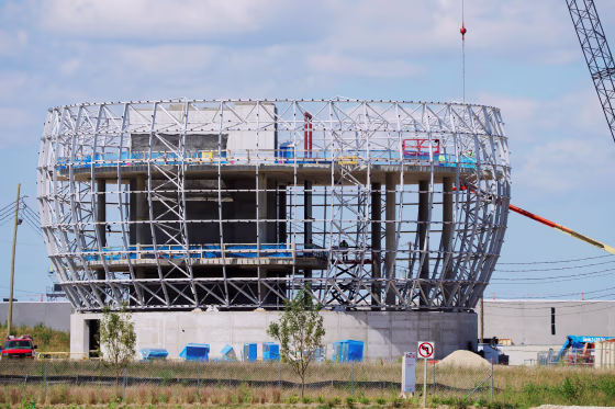 Image: FILE PHOTO: Construction continues on the Foxconn manufacturing complex in Mt. Pleasant