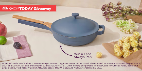 Our Place Always Pan Giveaway imagery with Legal text on the bottom