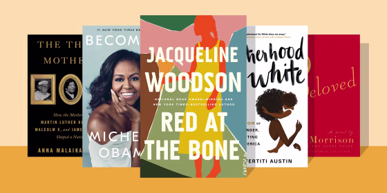 Illustration of five different books for Black Mothers