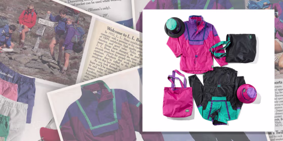 Illustration of the archival L.L Bean '90s All-Sports Anorak and the updated collection being sold