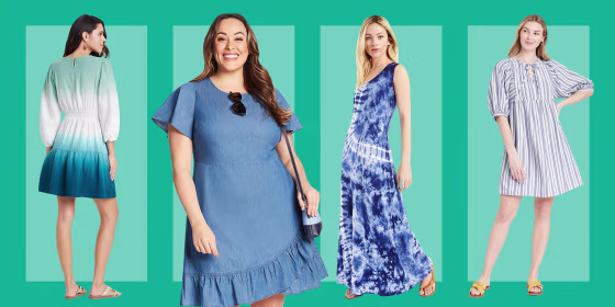 Illustration of Two Woman wearing summer dresses