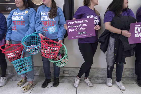Image: Advocates Rally In Washington As Arguments In Supreme Court Abortion Case June Medical Services V. Russo Are Heard