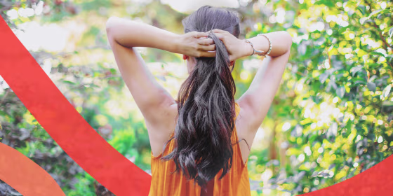 Woman tosing her hair outdoors