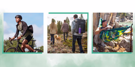Illustrations of a few people hiking, a man riding a bike, and a Man relaxing in a hammock in the woods. See the best unique gifts for dad. Shop unique Father's Day gifts including grilling tools, tech and weighted blankets from Amazon, Etsy, Casper and m