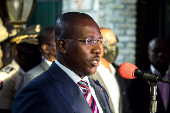Image: Haiti's interim Prime Minister Claude Joseph speaks during a press conference in Port-au Prince on July 11, 2021.